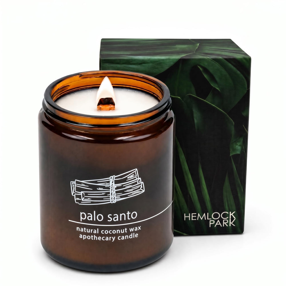 Hemlock Park frasco frontal mostrando etiqueta y aroma