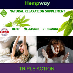 HEMPWAY envase abierto con gomitas dentro para almacenamiento conveniente