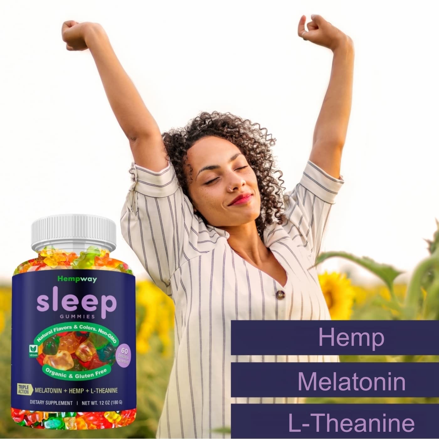HEMPWAY surtido de gomitas en colores naturales mostrando variedad de sabores