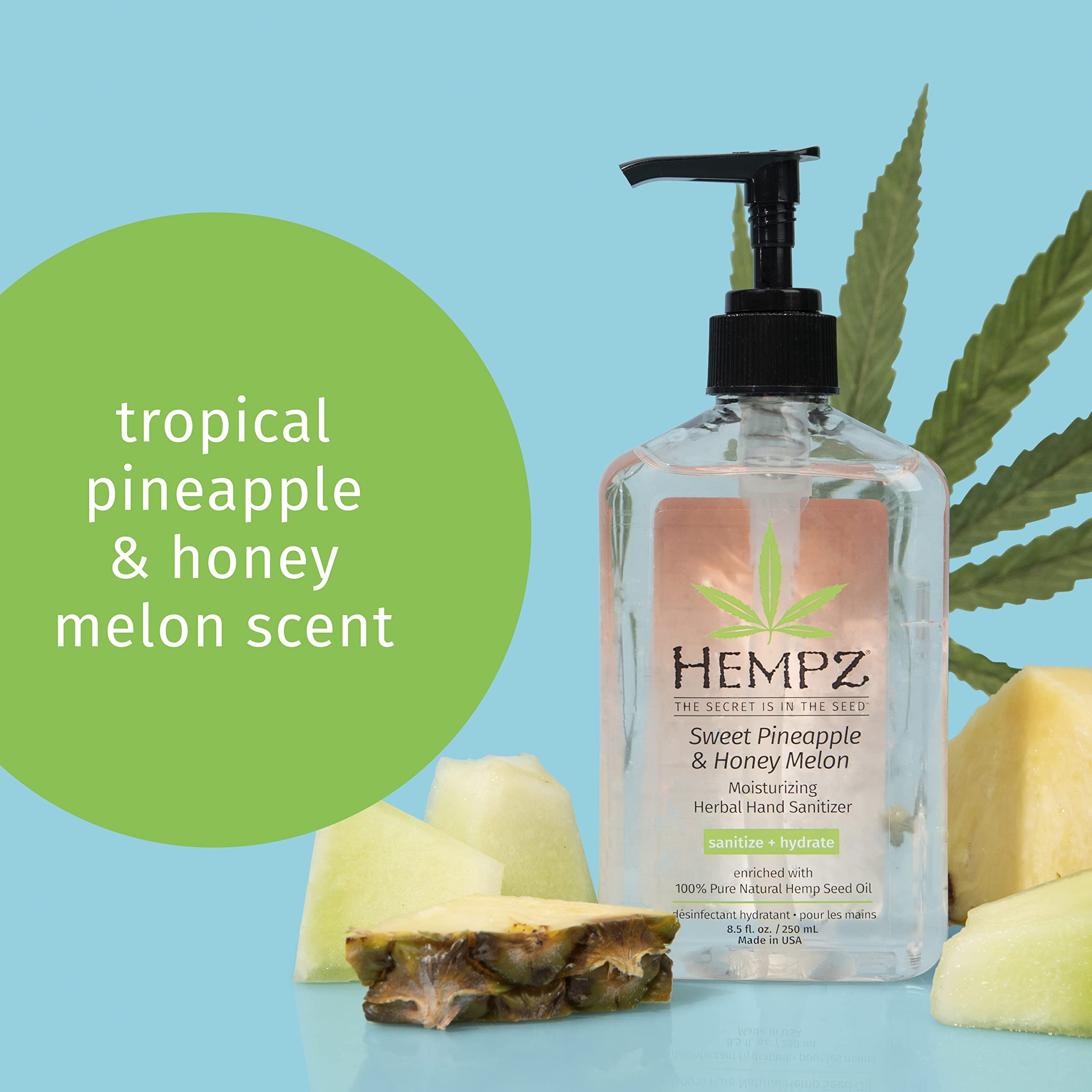 Hempz primer plano de la bomba, dosificación precisa y fácil