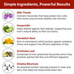 Hepaclear detalle de ingredientes con enfoque en extractos naturales