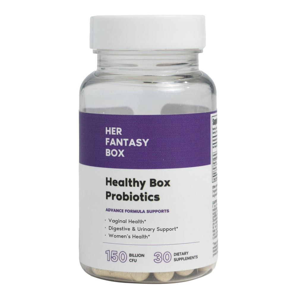 Her Fantasy Box vista frontal con diseño claro y beneficio de equilibrio íntimo