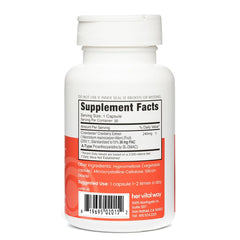 her vital way detalle de cápsula vegetal enfatizando 36 mg PAC por cápsula