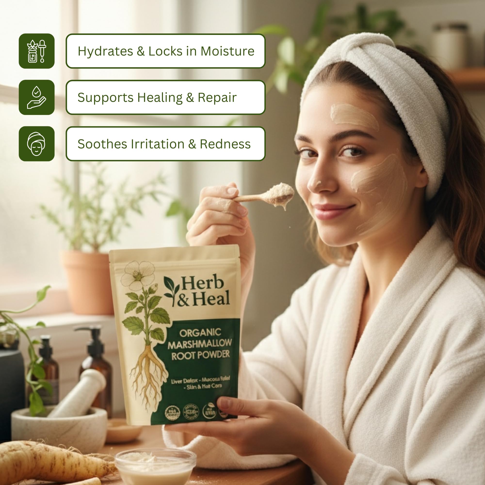 Herb & Heal taza de té con infusión para bienestar y comodidad natural