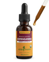 Herb Pharm botella frontal del extracto de ashwagandha para dosificación precisa