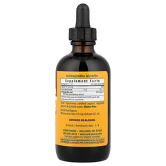 Herb Pharm gotero con líquido de Ashwagandha vertido en agua, dosificación fácil