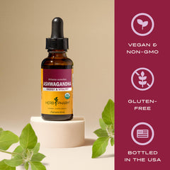Herb Pharm frasco junto a regla para comparar tamaño y duración del suministro