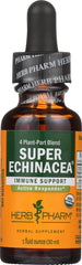 Herb Pharm botella junto a una regla para comparar tamaño y rendimiento