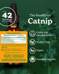 Herb Pharm etiqueta detallada del extracto con información orgánica