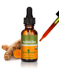 Herb Pharm frasco frontal mostrando extracto de cúrcuma para apoyo diario