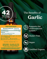 Herb Pharm detalle del rótulo con certificación orgánica y beneficios claros