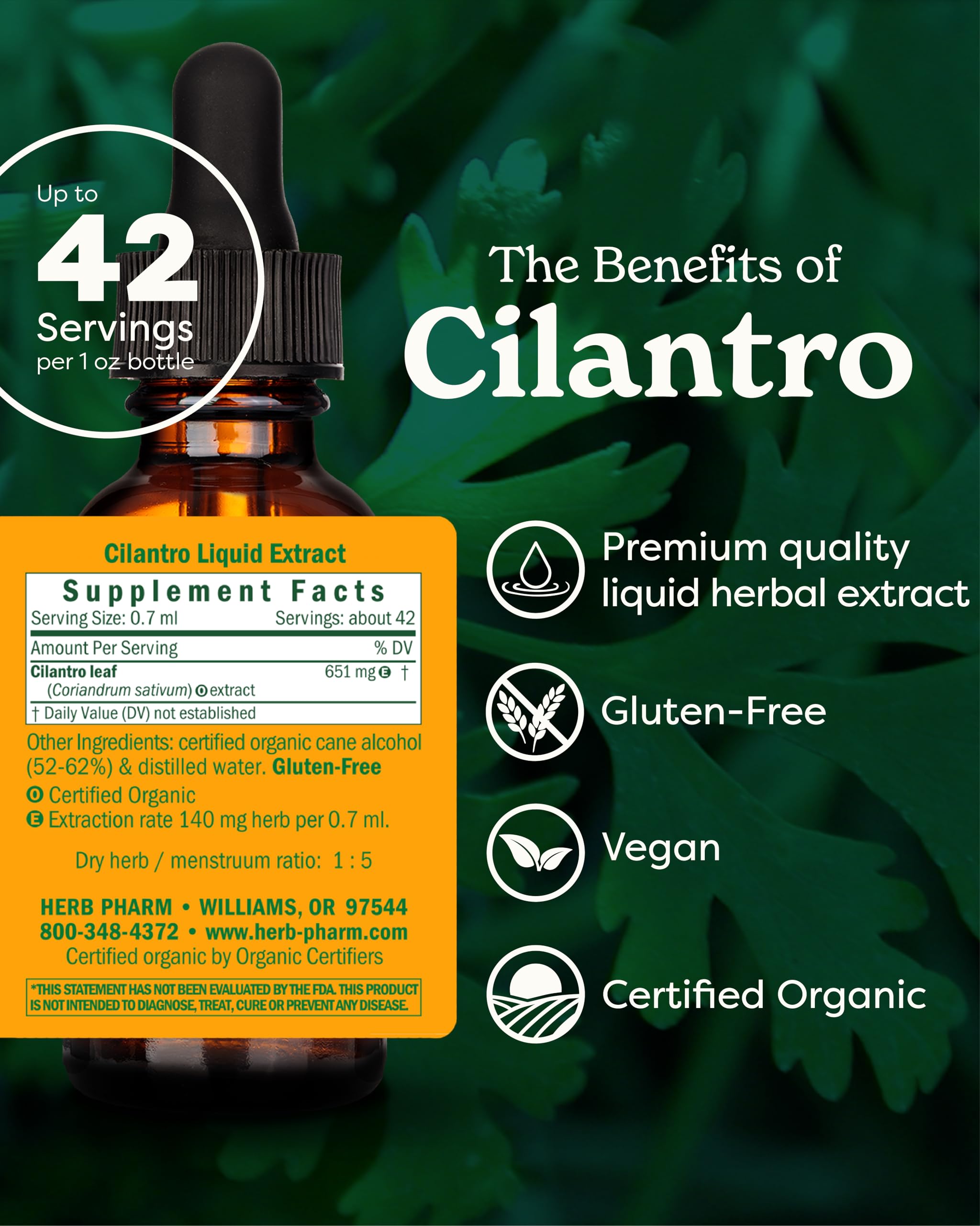 Herb Pharm gotas vertidas en agua para mezcla rápida y absorción