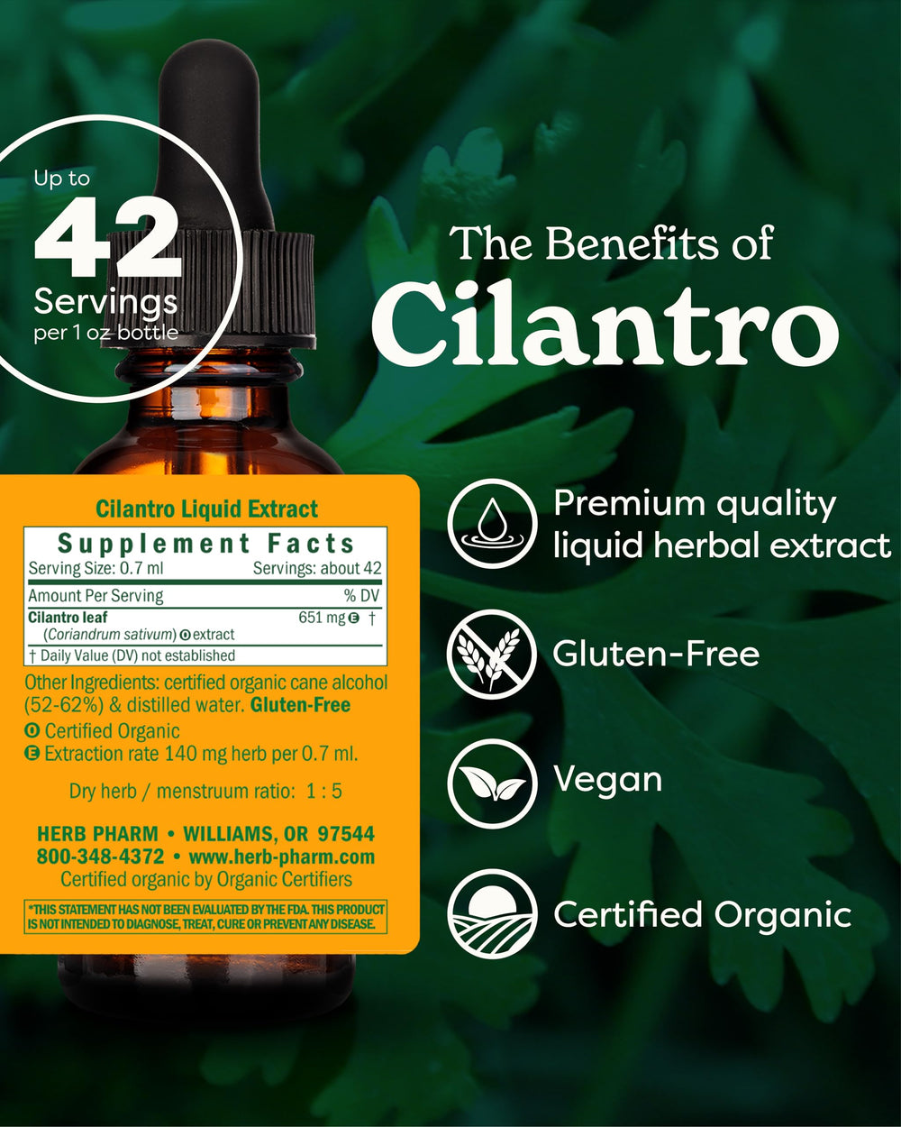 Herb Pharm gotas vertidas en agua para mezcla rápida y absorción
