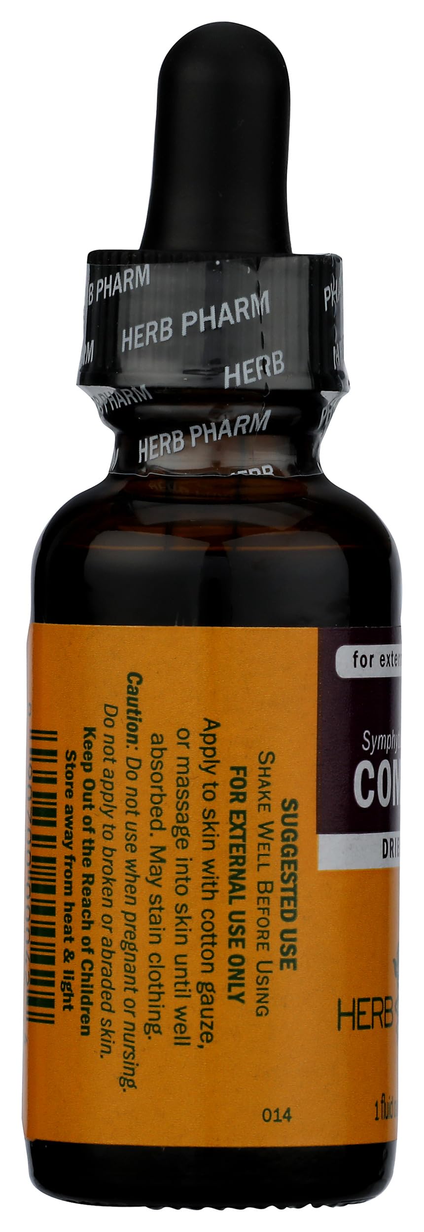 Herb Pharm frasco en mano mostrando tamaño compacto y manejo seguro