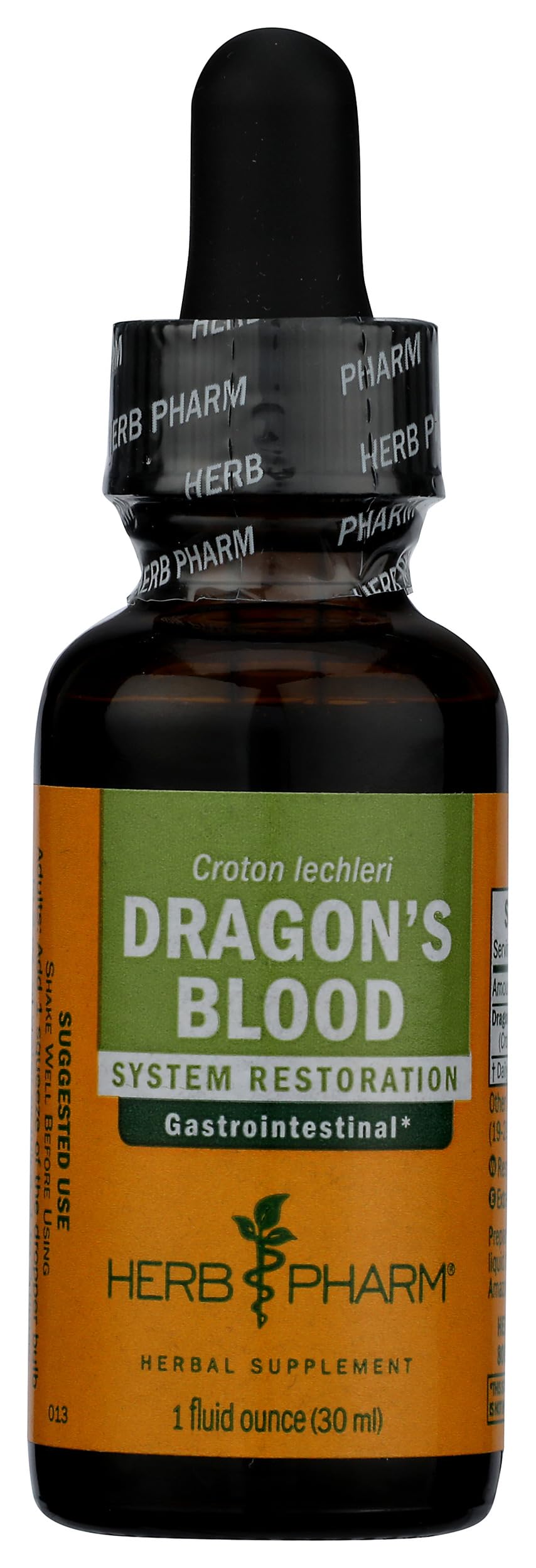 Herb Pharm frasco delantero Dragon's Blood mostrando el envase y la presentación