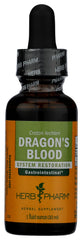 Herb Pharm frasco delantero Dragon's Blood mostrando el envase y la presentación