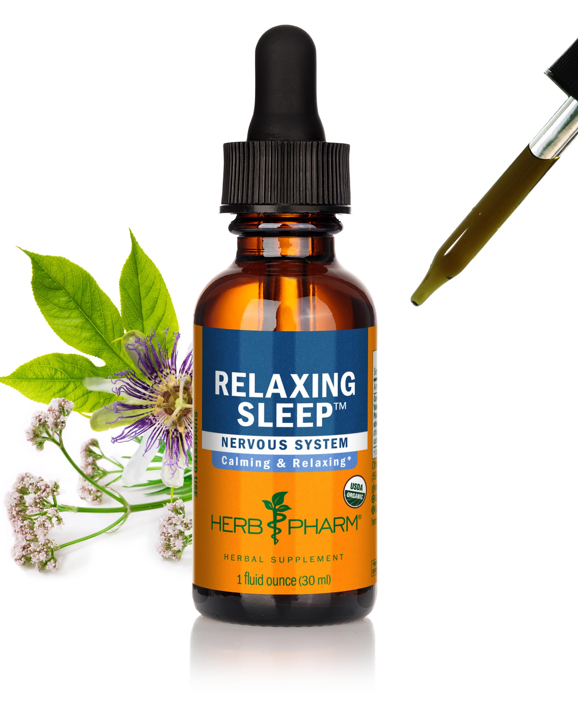 Herb Pharm frente del empaque mostrando botella y etiqueta, confianza en calidad