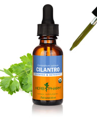 Herb Pharm botella frontal del extracto de cilantro, fácil de dosificar