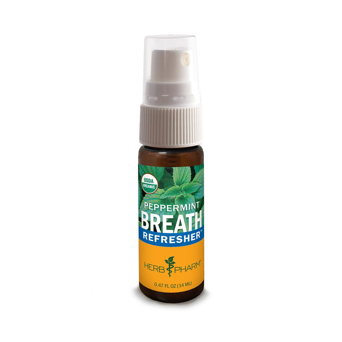 Herb Pharm envase frontal pequeño mostrando etiqueta orgánica y beneficio de frescura