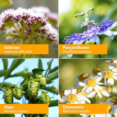 Herb Pharm raíces y flores crudas (valeriana, pasiflora) mostrando origen natural