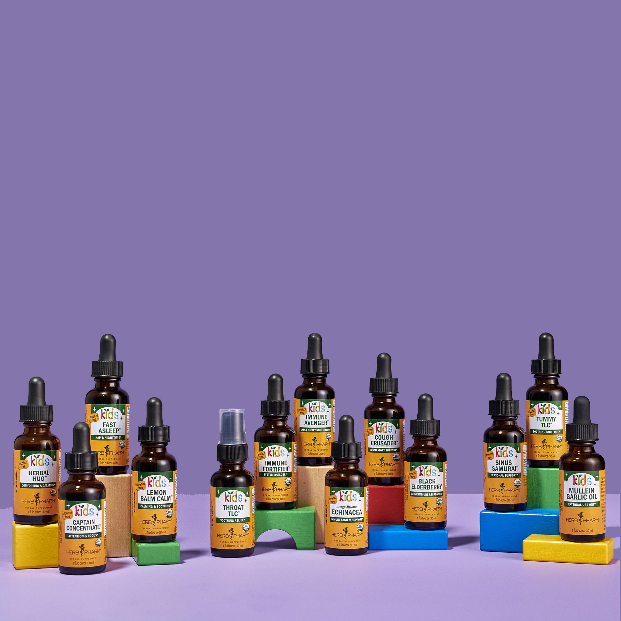 Herb Pharm plantas orgánicas (saúco y equinácea) que muestran origen certificado