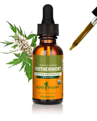 Herb Pharm botella frontal mostrando el extracto orgánico y su beneficio de absorción rápida