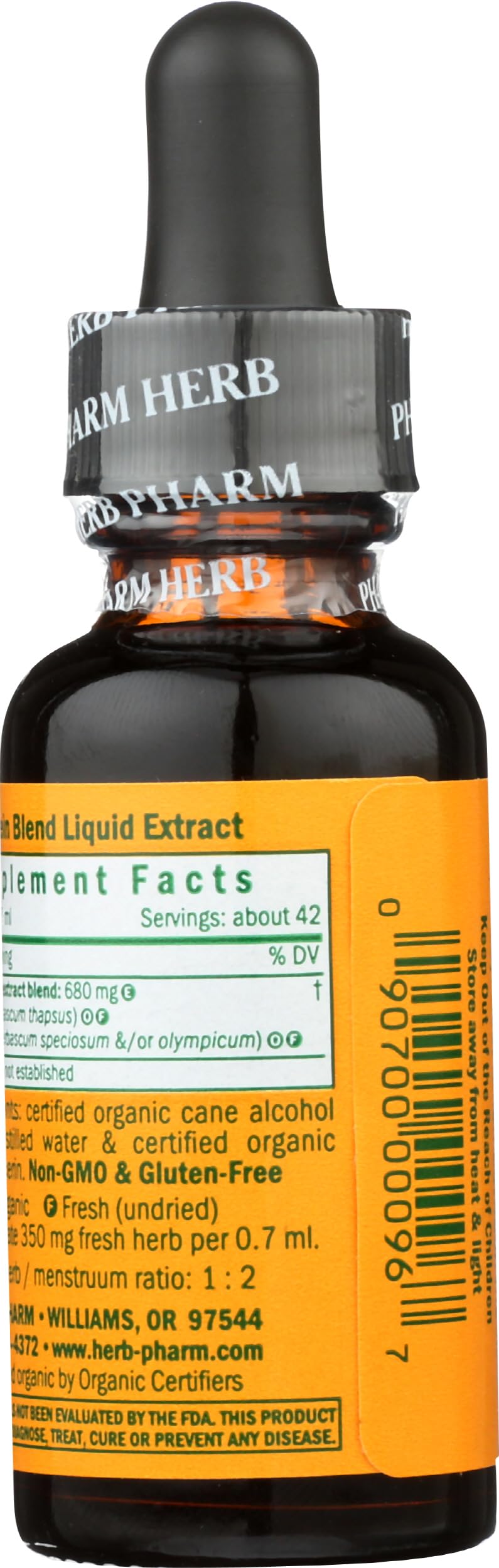 Herb Pharm porción en vaso mezclada con agua para consumo diario
