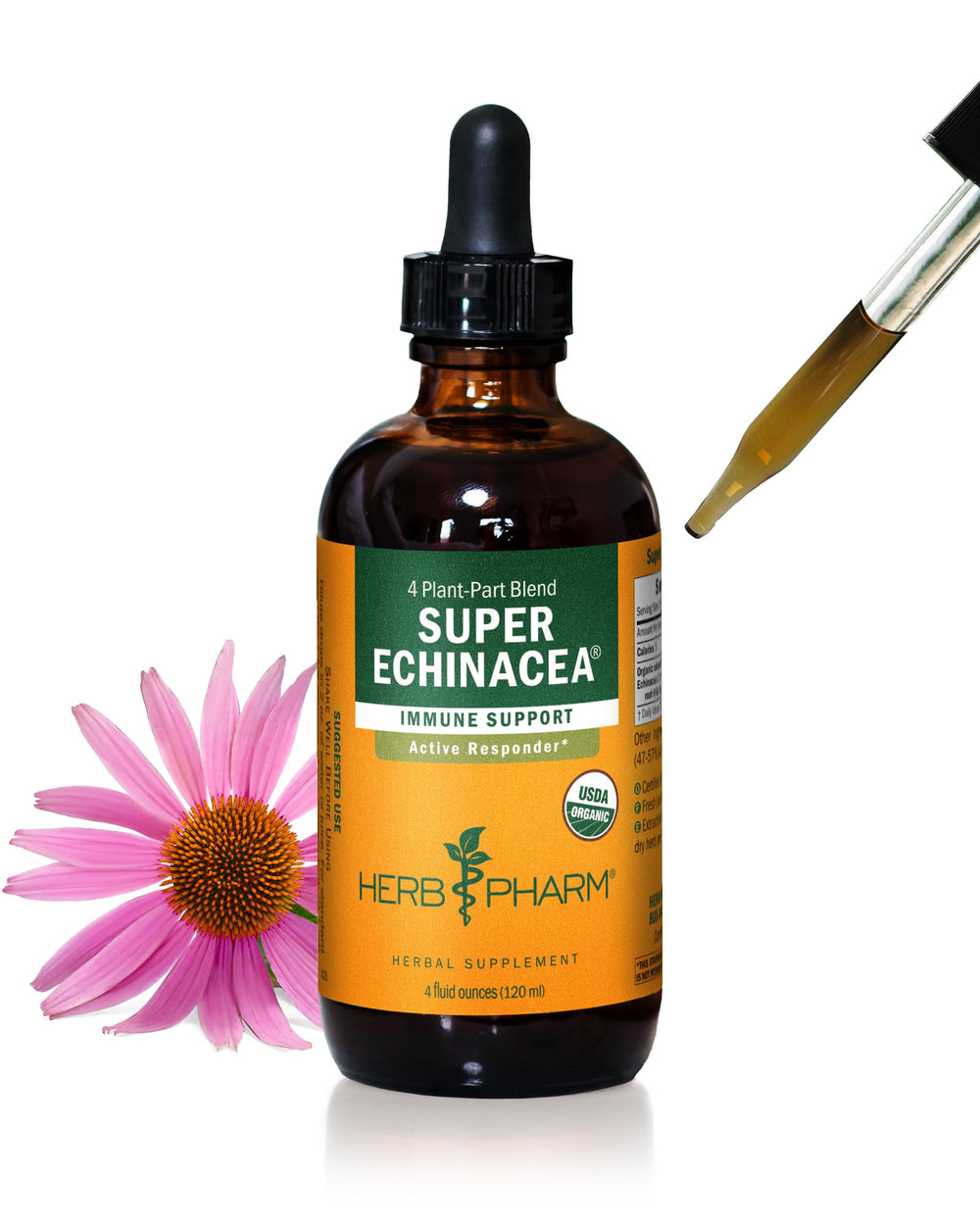 Herb Pharm frasco frontal mostrando el extracto y la marca para confianza