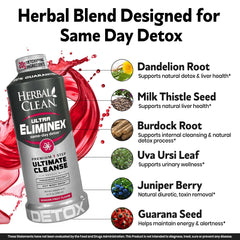 Herbal Clean comparación de tamaño junto a objetos cotidianos para escala