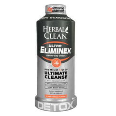 Herbal Clean frontal del envase mostrando tamaño y sabor Straw‑Mango, conveniente para limpieza rápida