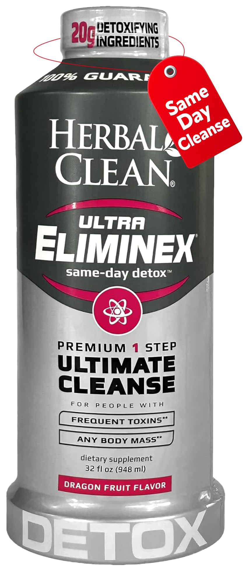 Herbal Clean presentación frontal botella 32 fl oz con beneficios claros