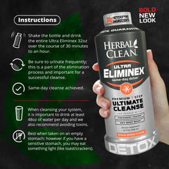 Etiqueta de ingredientes de Herbal Clean con lista clara y beneficios visibles