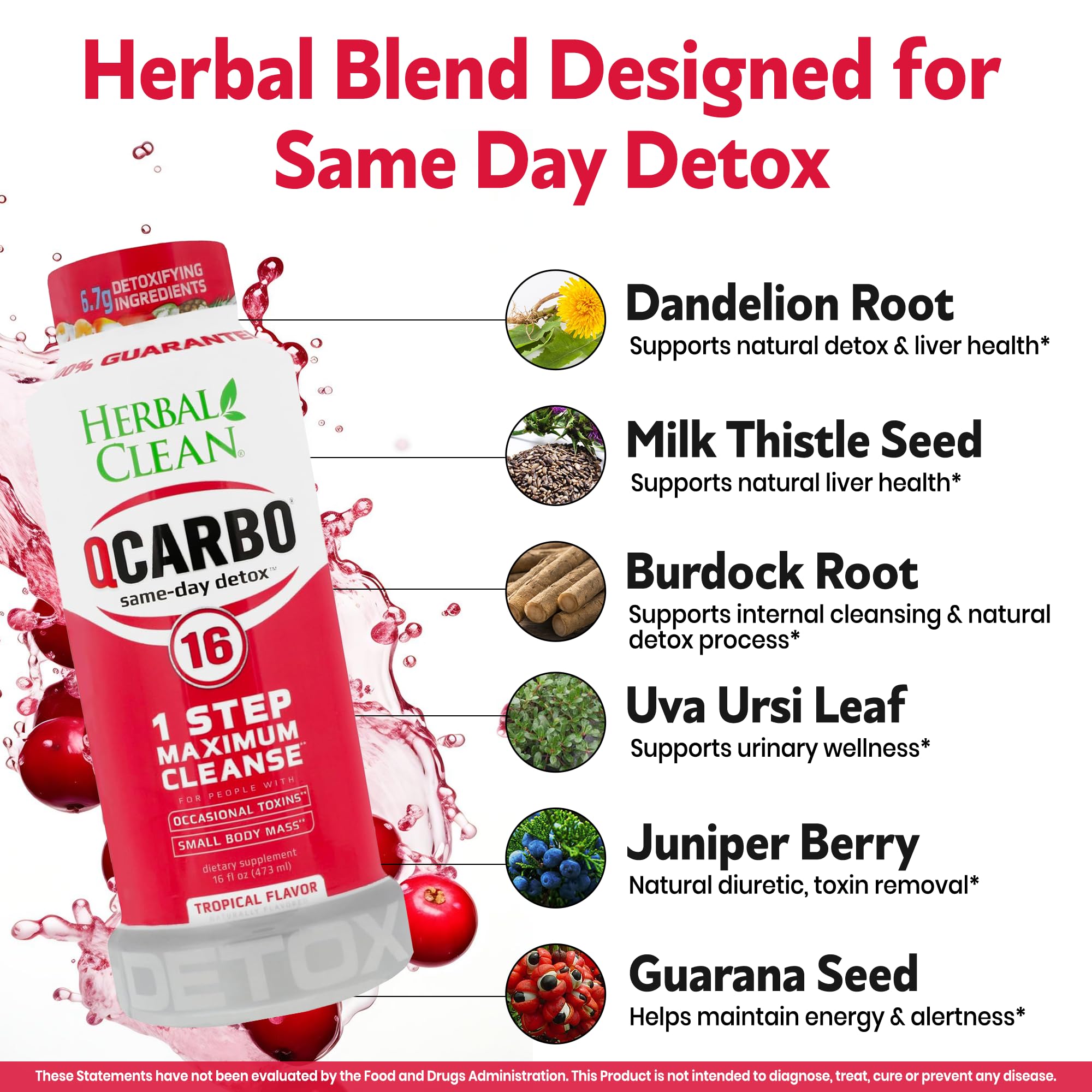 Herbal Clean persona bebiendo la fórmula para limpieza rápida