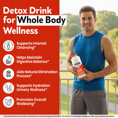 Herbal Clean botella junto a regla para comparar tamaño y transporte cómodo