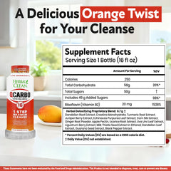 Herbal Clean etiqueta con ingredientes y beneficios visibles para información clara