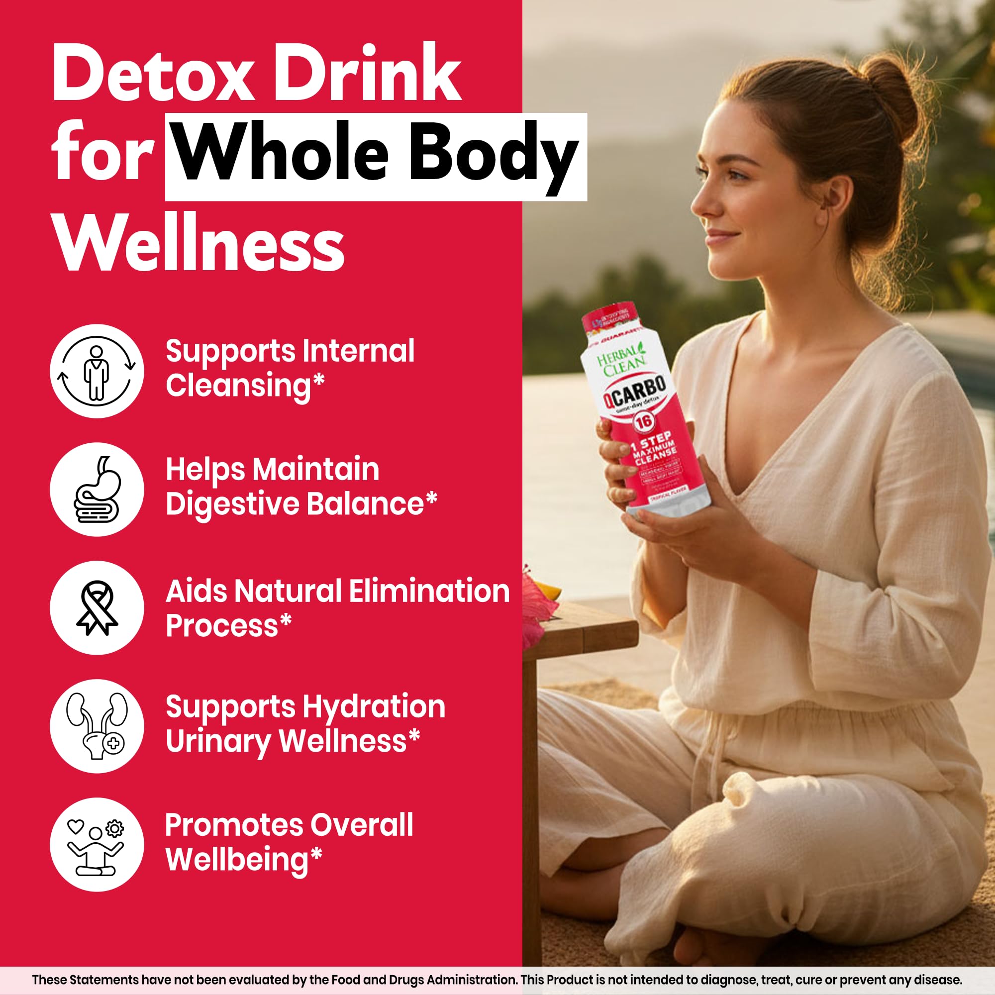 Herbal Clean botella junto a un objeto para comparar tamaño práctico