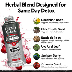 Herbal Clean botella siendo sostenida, muestra facilidad de uso y tamaño práctico