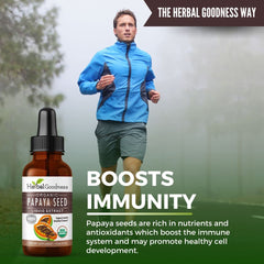 Herbal Goodness botella en mano para mostrar escala y portabilidad