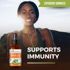 Herbal Goodness etiqueta con sellos USDA Organic y Non-GMO para confianza