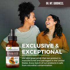 Herbal Goodness etiqueta con información nutricional y modo de uso claro