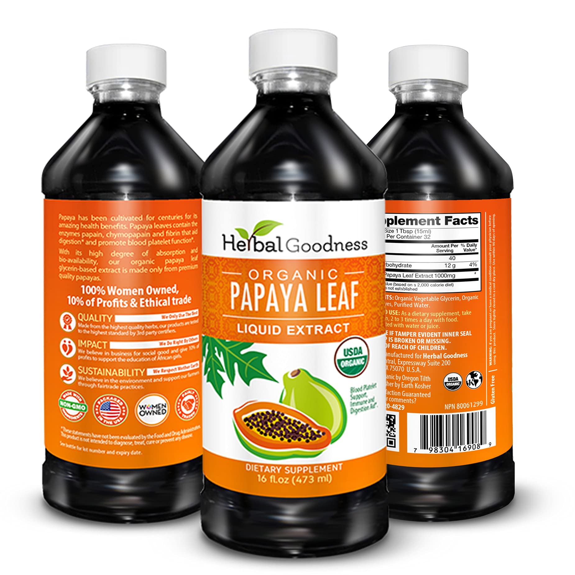 Herbal Goodness textura del líquido concentrado y apariencia clara