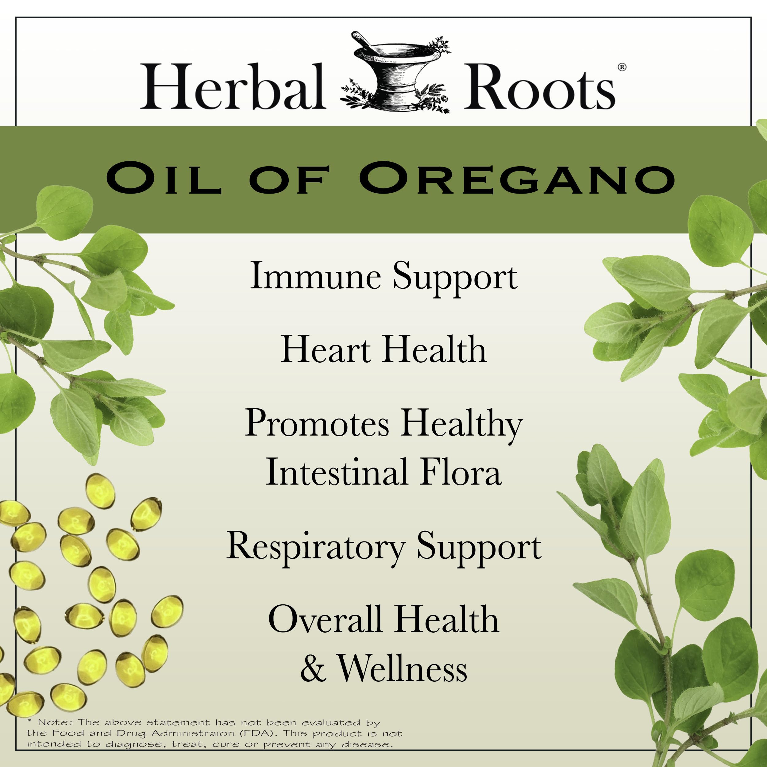 Herbal Roots cápsula en mano para apreciar tamaño y dosificación práctica