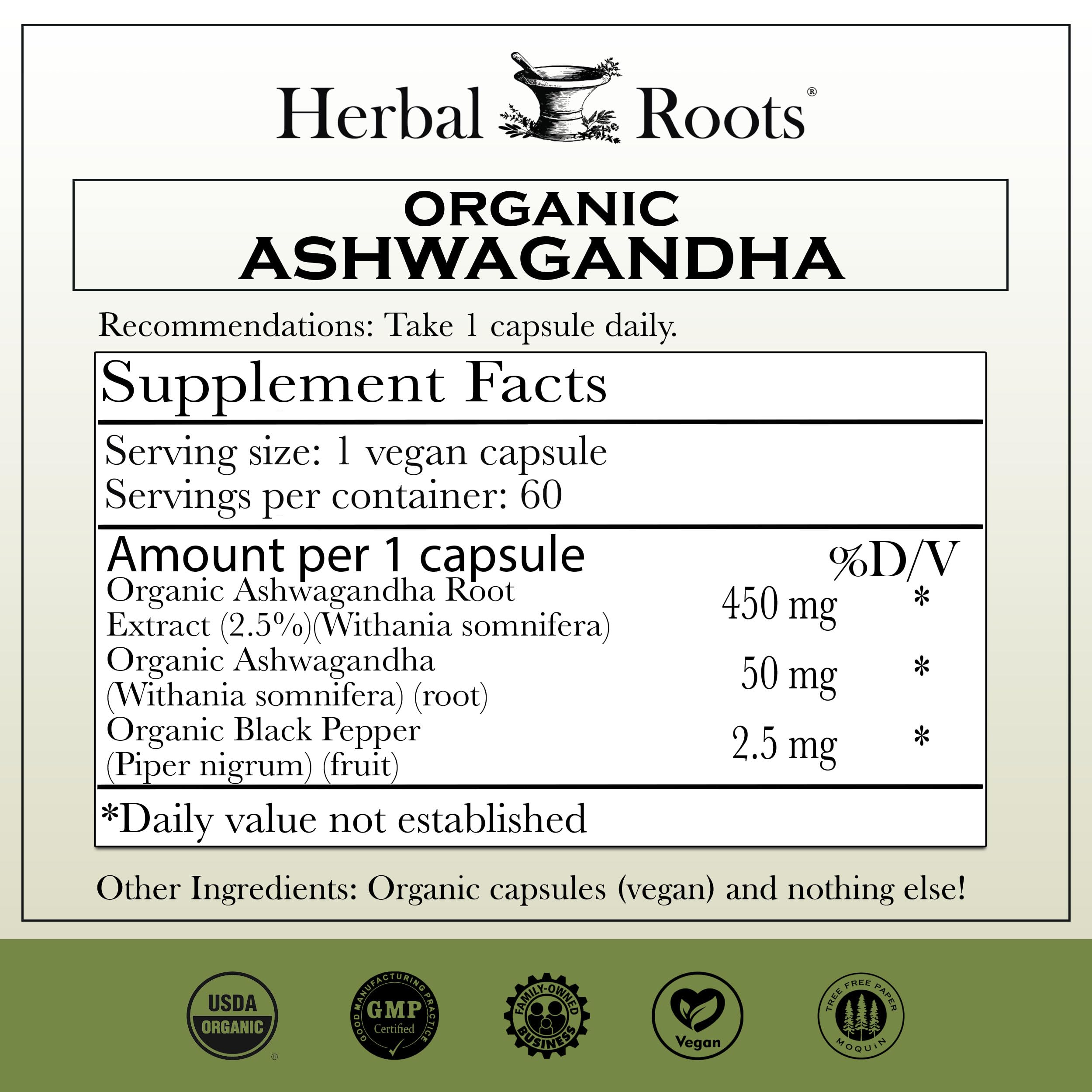 Herbal Roots cápsulas veganas en primer plano, fáciles de tragar y puras