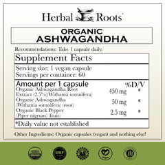 Herbal Roots cápsulas veganas en primer plano, fáciles de tragar y puras