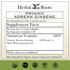 Herbal Roots cápsulas veganas detalle para dosificación práctica