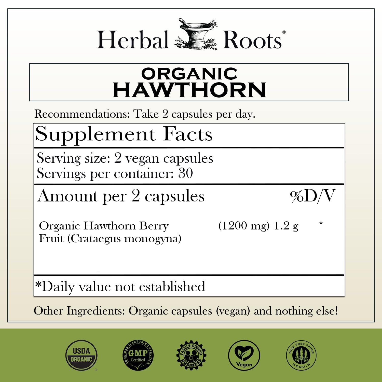 Herbal Roots detalle de cápsulas mostrando textura vegetal y concentración