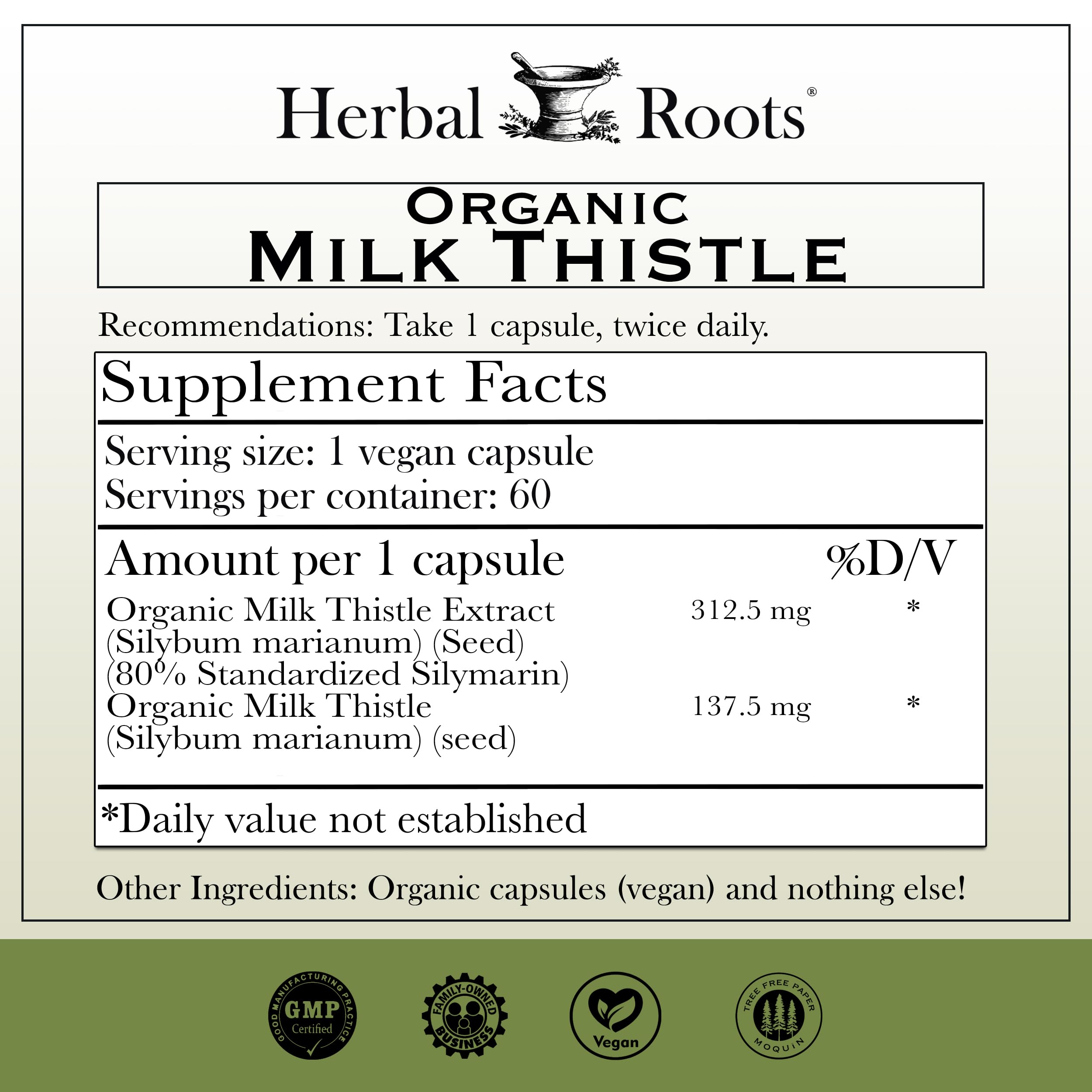 Herbal Roots primer plano de cápsulas que resalta su textura vegana