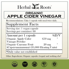 Herbal Roots detalle de una cápsula vegana, fácil de tragar y sin regusto