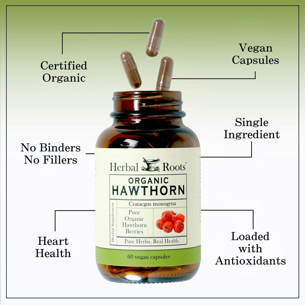 Herbal Roots primer plano de sellos orgánicos y certificaciones de calidad