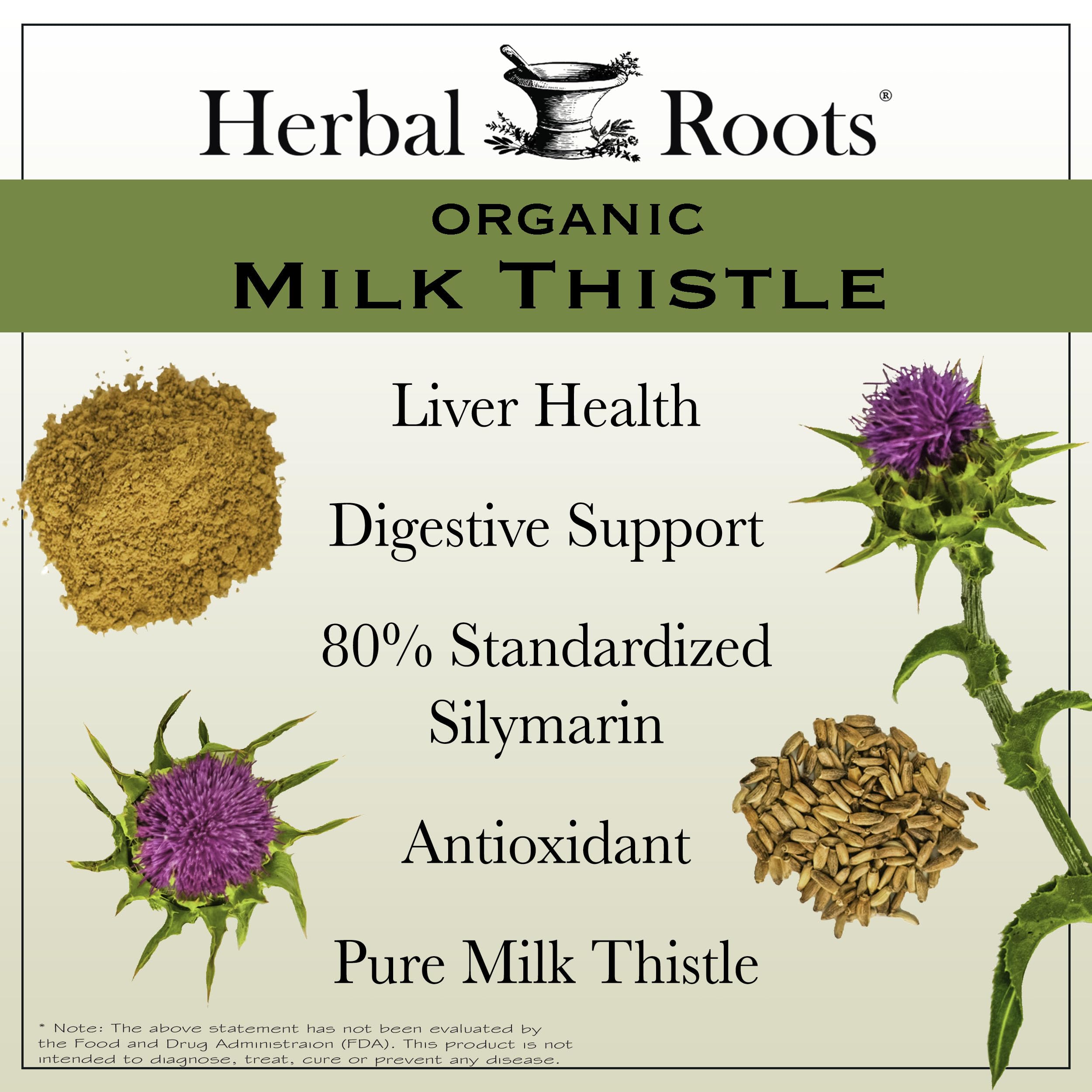Herbal Roots etiqueta con sellos USDA Organic y cGMP verificados